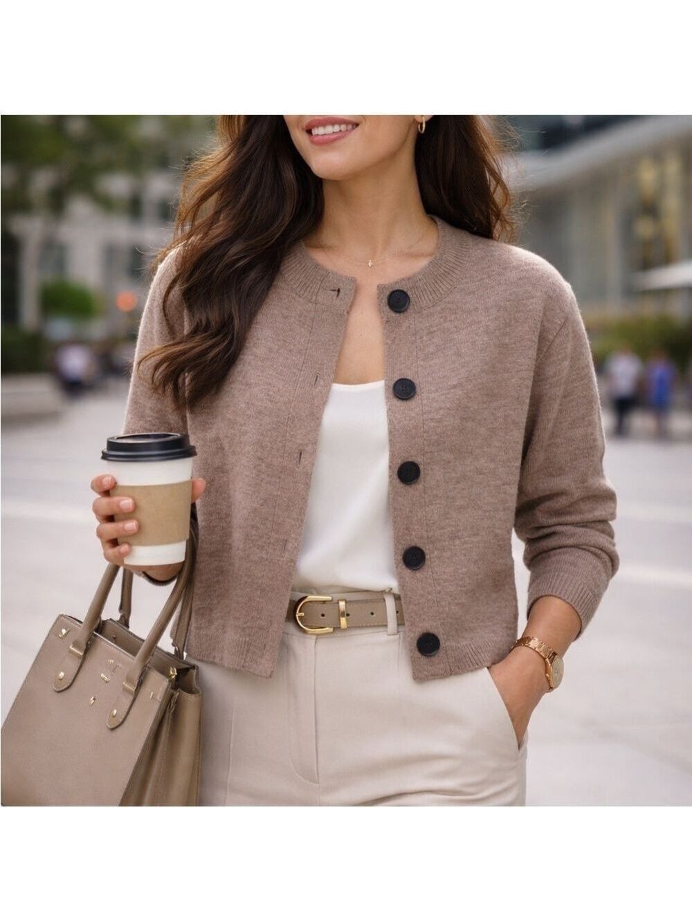 Half Sleeve Women”s Button Down Knit Cardigan Sweater NWT